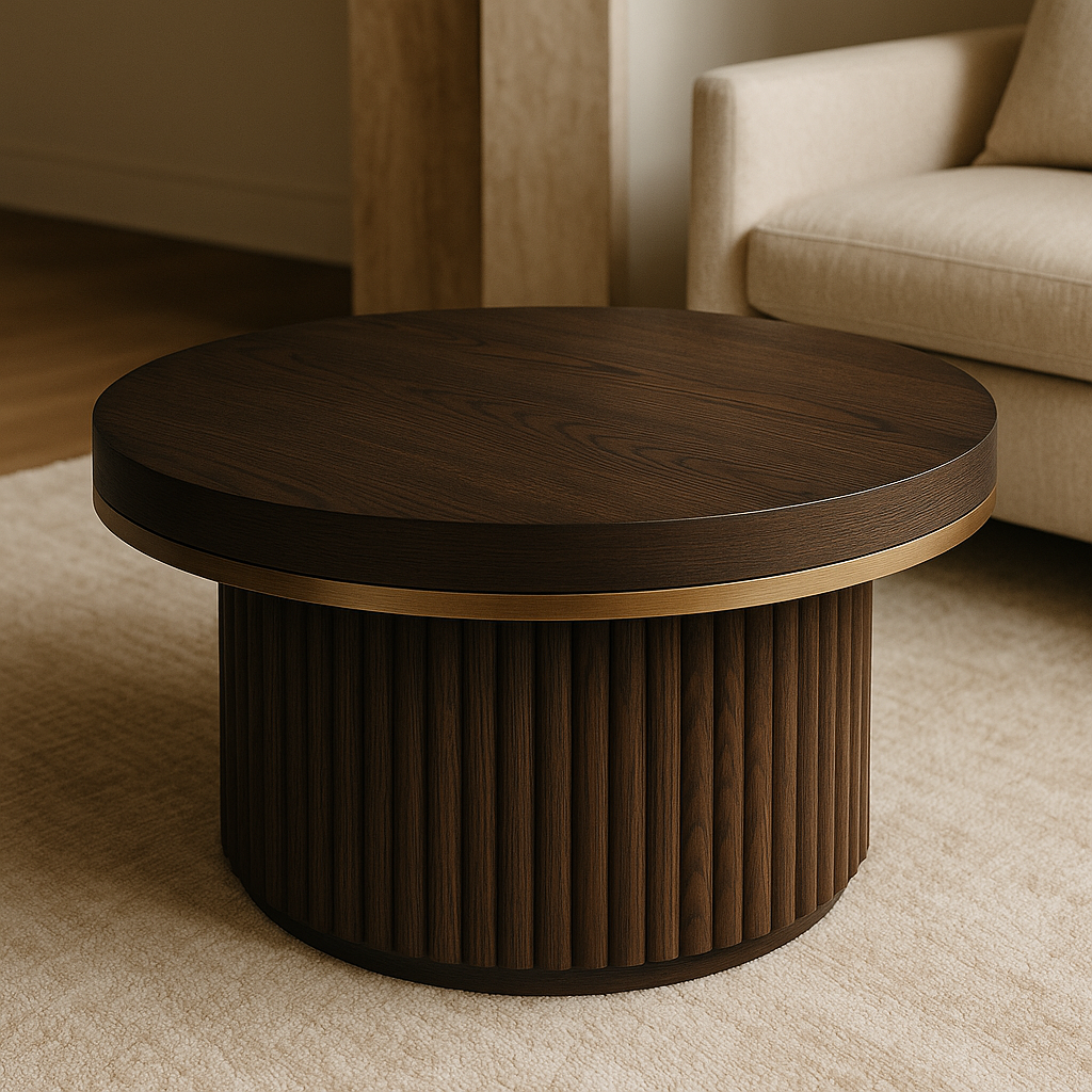 Fluted Drum Coffee Table | Solid Oak or Walnut