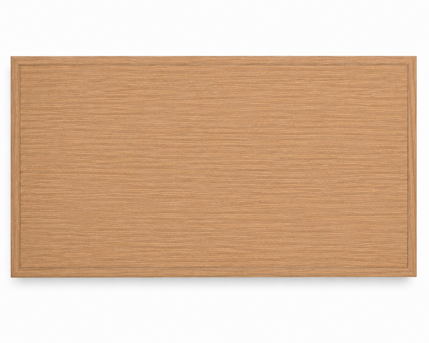 Top-down view of The Ribbed Coffee Table showcasing the premium rift white oak tabletop with continuous grain, mitered perimeter, and hand-finished matte surface.