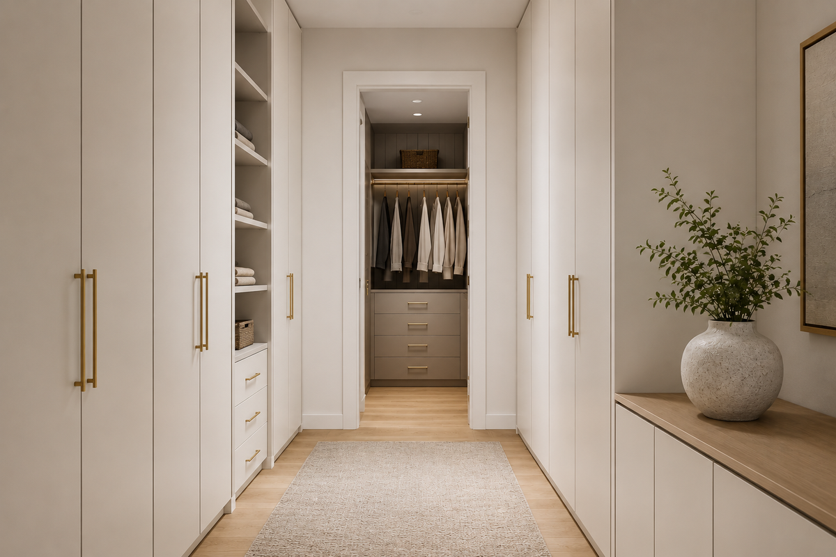 Custom closet systems designed for multiple spaces throughout the home.